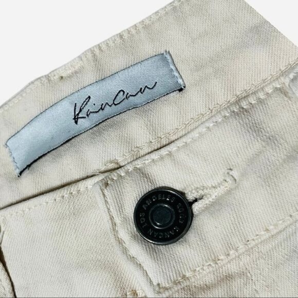 Kancan Cream Color Distressed High Waist Skinny Jeans Size 28 - Picture 4 of 10